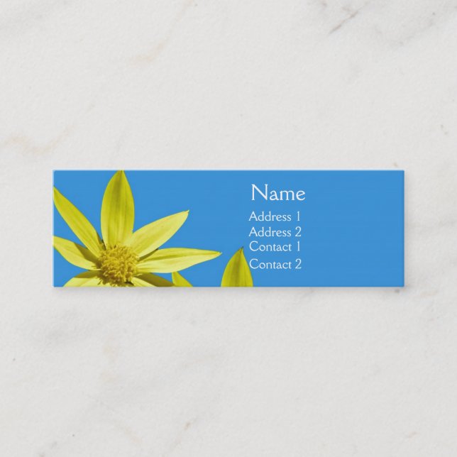 Yellow and Blue Mini Business Card (Front)