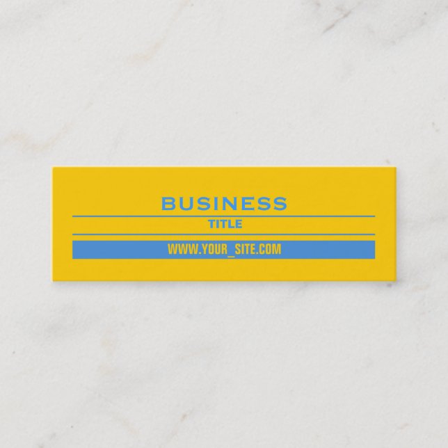 Yellow and Blue Mini Business Card (Front)