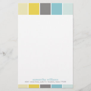 Yellow and Blue Modern Decorative Colour Blocks Stationery