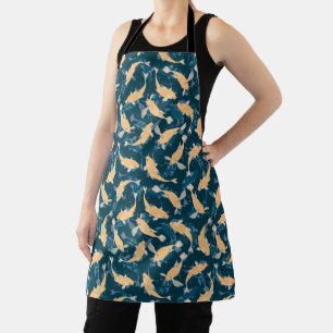 Yellow and Blue Pattern - Koi Fish Apron