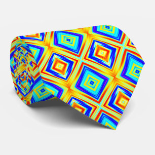 Yellow and Blue Pattern Tie