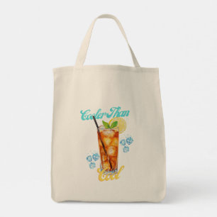 Yellow And Blue Retro Lemon Iced Tea Tote Bag