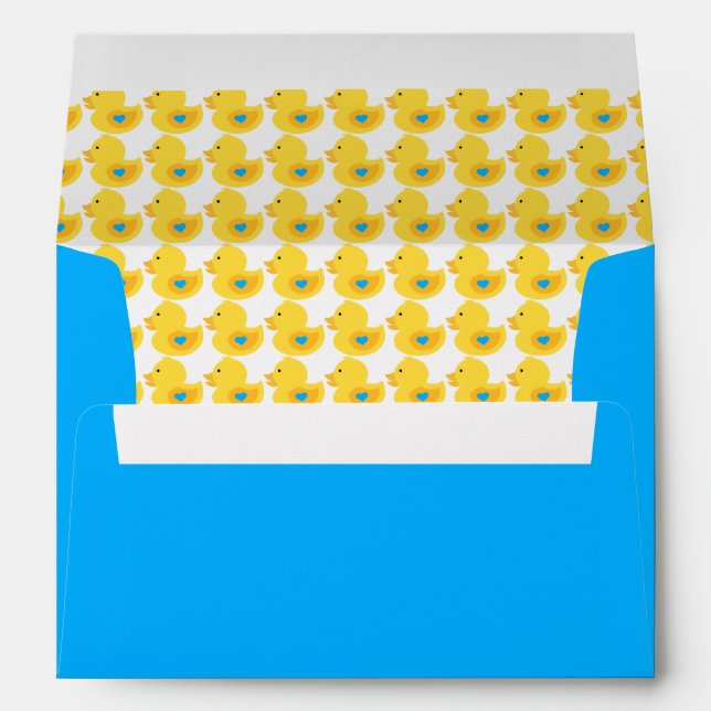 Yellow and Blue Rubber Ducky Pattern Envelope (Back (Bottom))