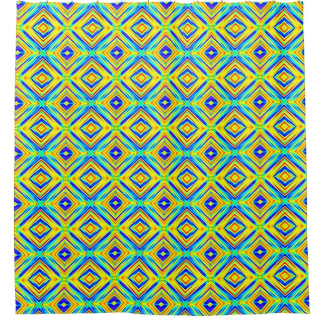 Yellow and Blue Shower Curtain (Front)