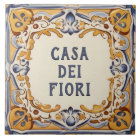 Yellow and Blue Spanish Design House Name Sign