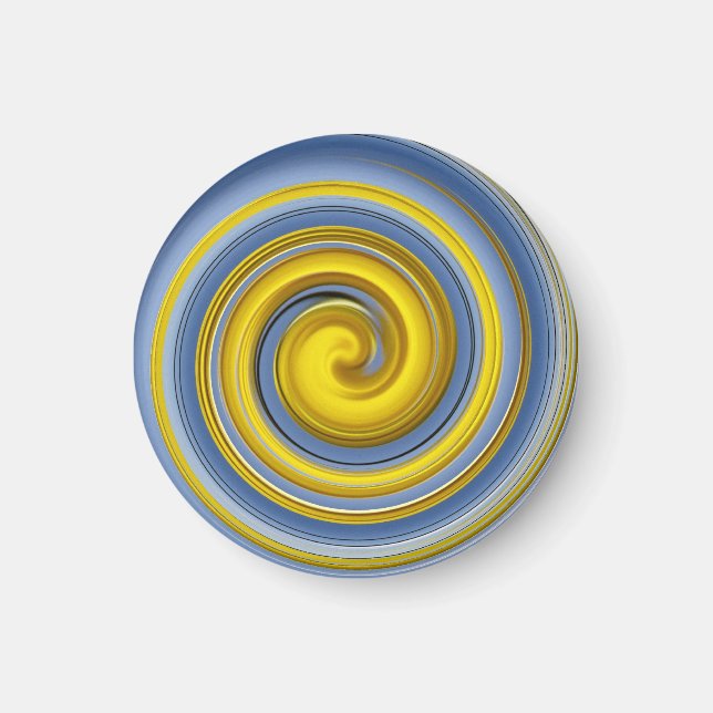 Yellow and blue spiral magnet (Front)