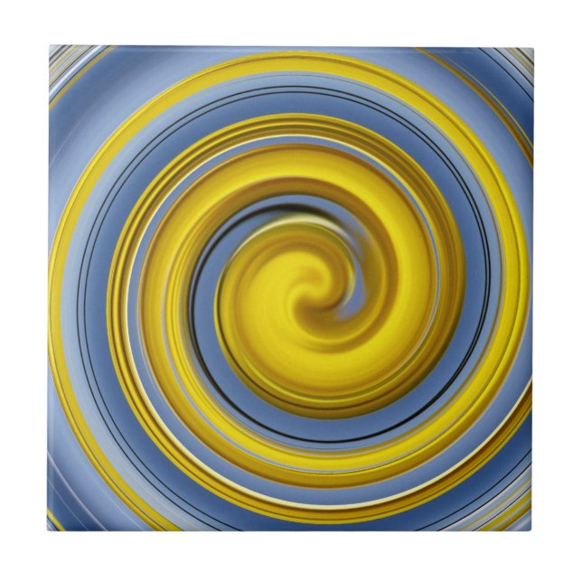 Yellow and blue spiral tile (Front)
