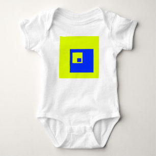 Yellow and blue squares baby bodysuit