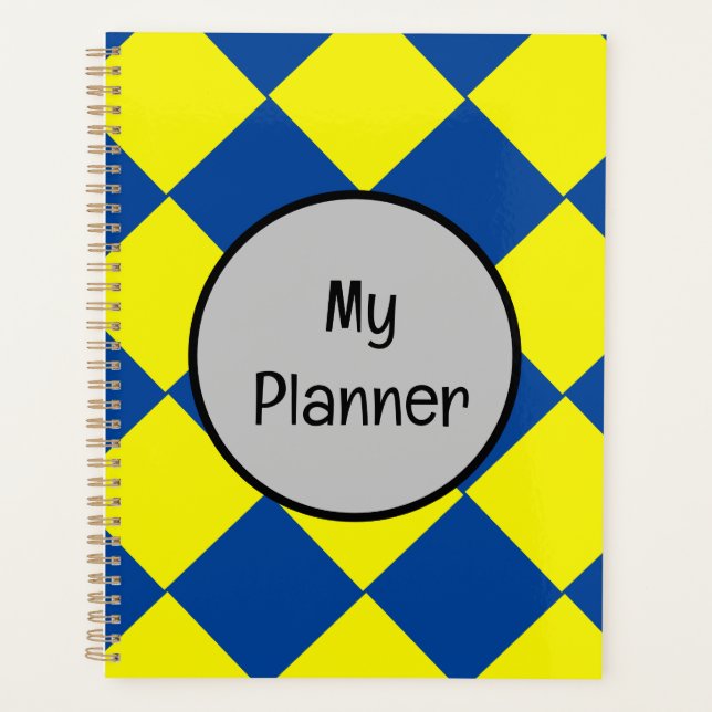 Yellow and blue squares geometric planner (Front)
