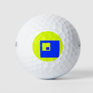 Yellow and blue squares golf balls