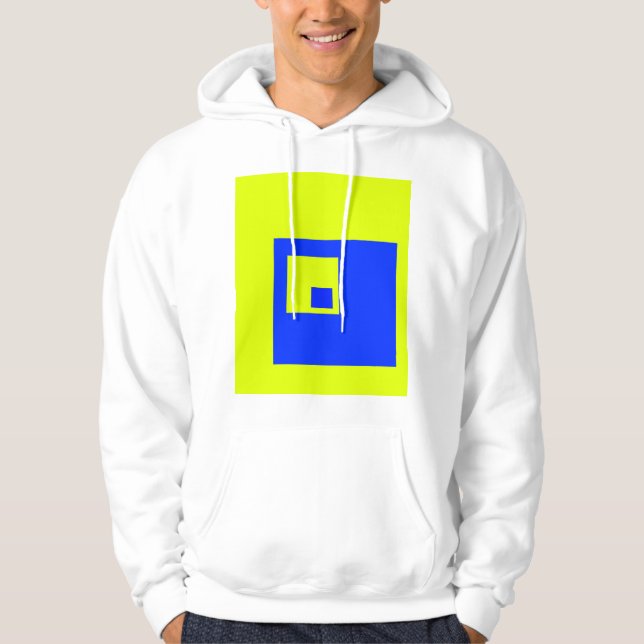 Yellow and blue squares hoodie (Front)