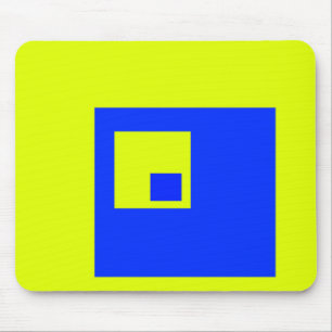 Yellow and blue squares mouse pad