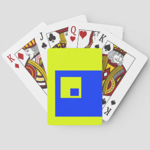 Yellow and blue squares playing cards