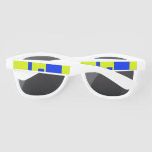 Yellow and blue squares sunglasses