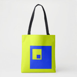 Yellow and blue squares tote bag