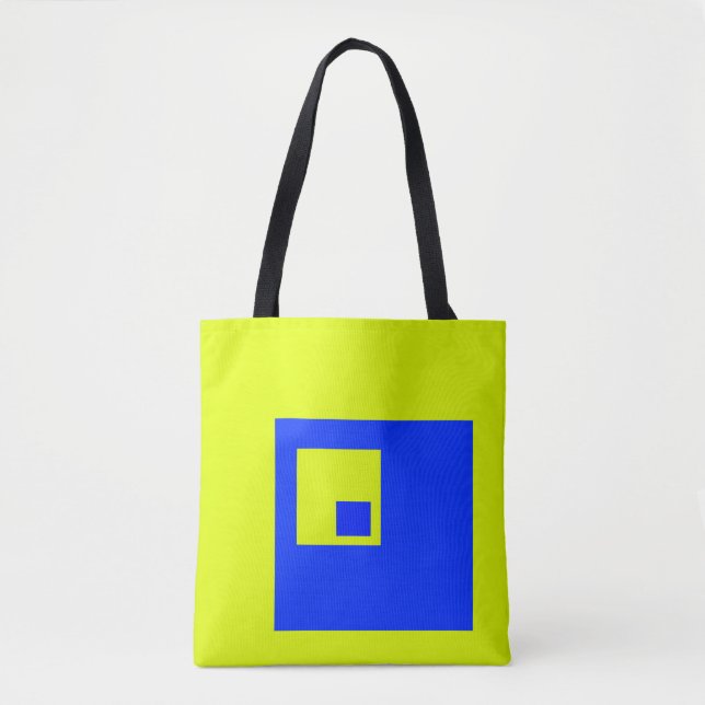 Yellow and blue squares tote bag (Front)