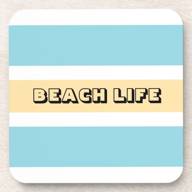 Yellow And Blue Stripes Coaster (Front)