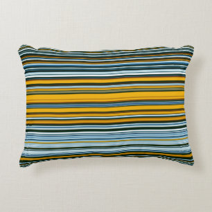 Yellow and Blue Stripes Decorative Cushion