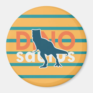 Yellow and blue stripes dinosaur t-rex boys magnet