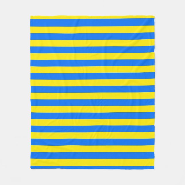 Yellow and Blue Stripes Fleece Blanket (Front)