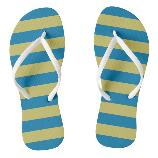 yellow and Blue Stripes Jandals (Footbed)