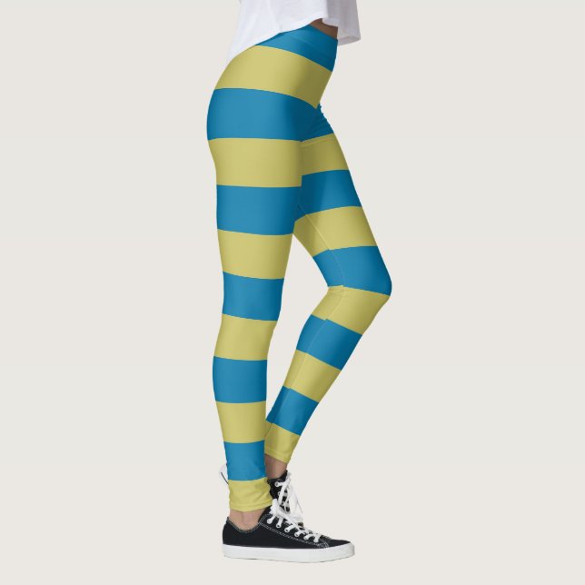 yellow and Blue Stripes Leggings (Right)