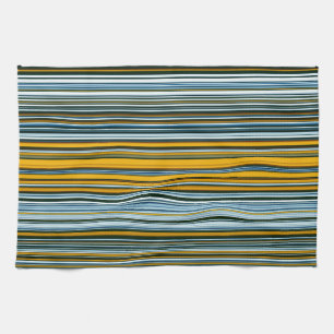 Yellow and Blue Stripes Tea Towel