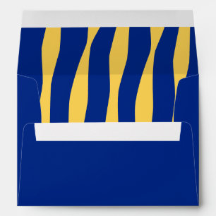 Yellow and Blue Stripes Whimsical Italian Wedding Envelope