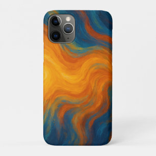 yellow and blue swirl sun energy abstract Case-Mate iPhone case