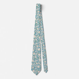Yellow and Blue Swirling Flowers Tie