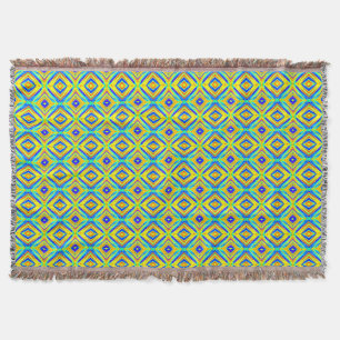 Yellow and Blue Throw Blanket