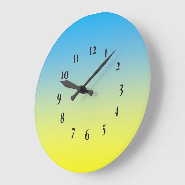 Yellow And Blue Two Tone Large Clock (Angle)