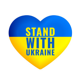 Yellow and Blue Ukraine  Heart Sticker