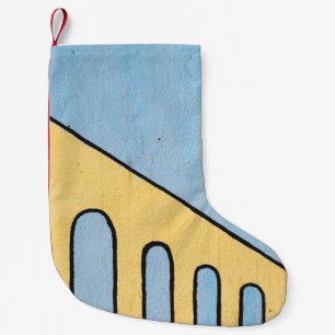 Yellow and blue wall décor small christmas stocking