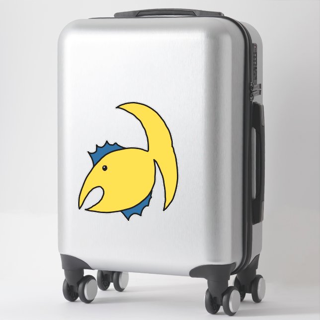 Yellow and blue whimsical fish (Suitcase)