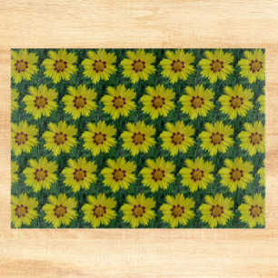 Yellow and Bronze Coreopsis Floral Pattern Cutting Board