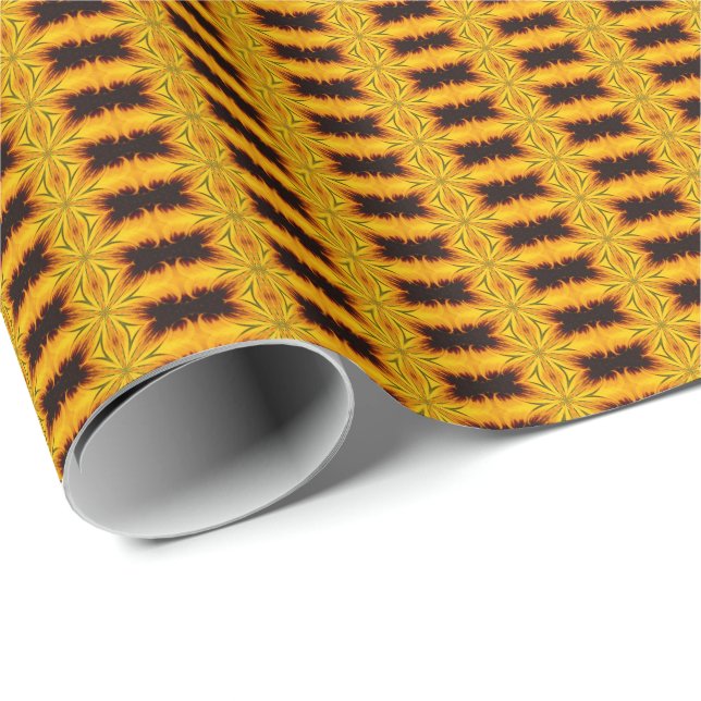 Yellow And Brown Abstract Shapes Design  Wrapping Paper (Roll Corner)
