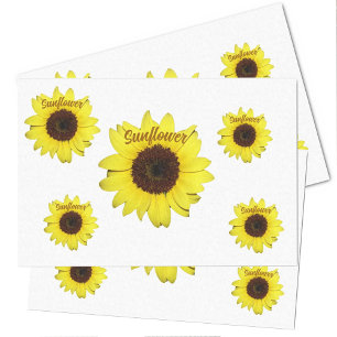 Yellow and Brown Big Sunflowers Photographic Tissue Paper