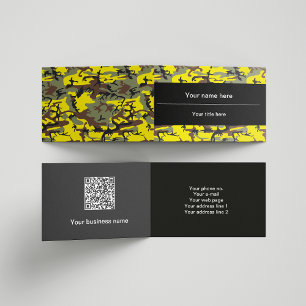Yellow and Brown Camo, Camouflage, Military, Army Business Card