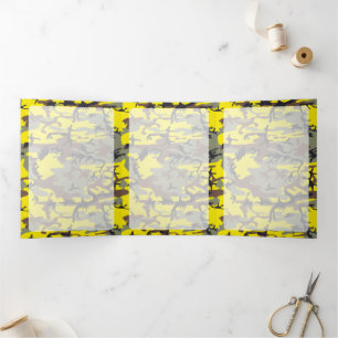 Yellow and Brown Camo, Camouflage, Military, Army Tri-Fold Card