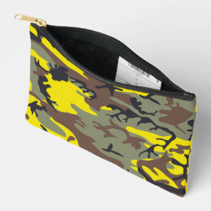 Yellow and Brown Camouflage, Military, Army Accessory Pouch