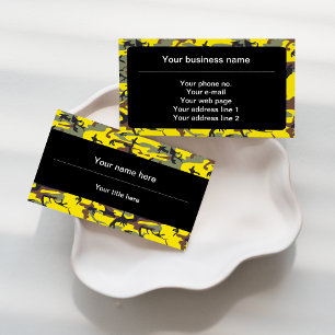 Yellow and Brown Camouflage, Military, Army Business Card