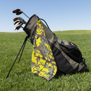 Yellow and Brown Camouflage, Military, Army Golf Towel
