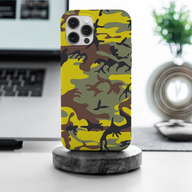 Yellow and Brown Camouflage, Military, Army iPhone Case (Creator Uploaded)