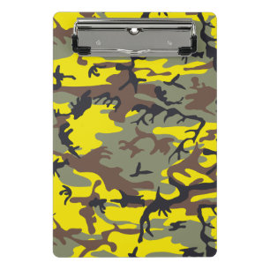 Yellow and Brown Camouflage, Military, Army Mini Clipboard