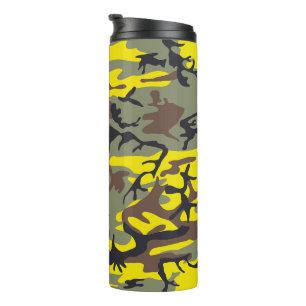 Yellow and Brown Camouflage, Military, Army Thermal Tumbler