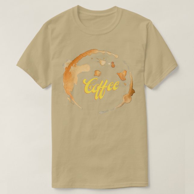 Yellow and brown colour coffee day Typography 2 T-Shirt (Design Front)