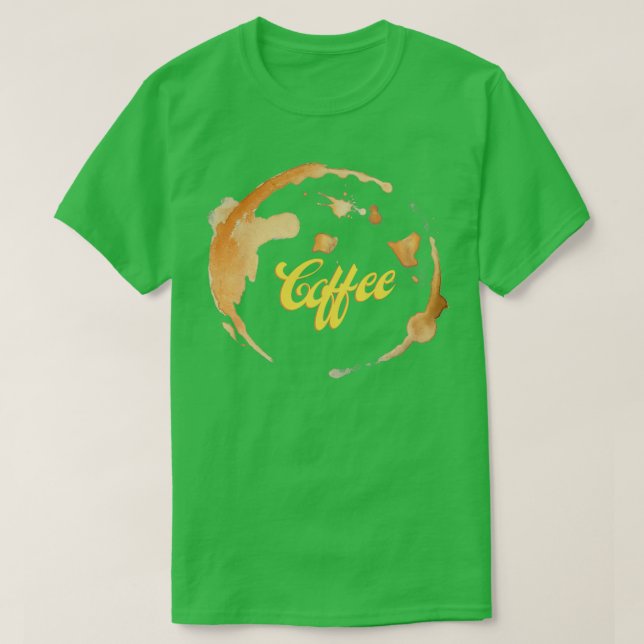 Yellow and brown colour coffee day Typography T-Shirt (Design Front)