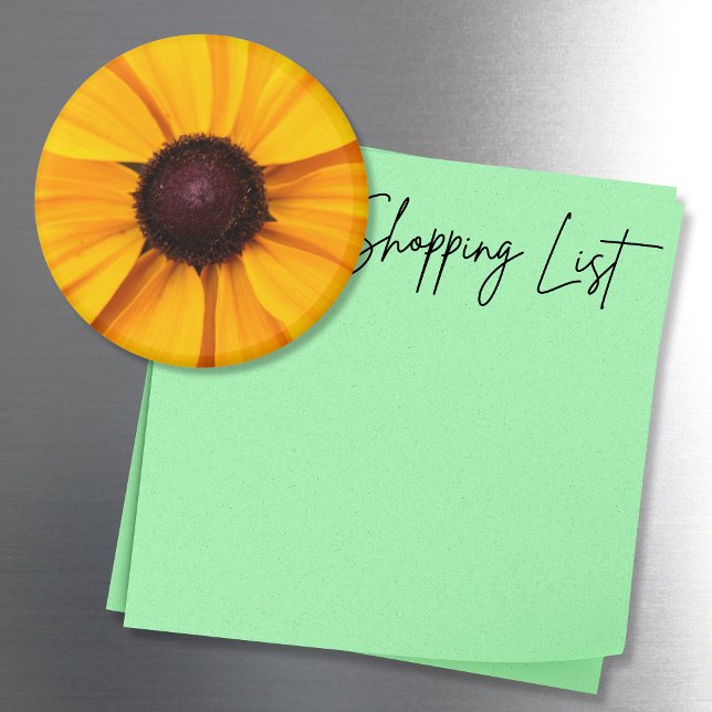 Yellow and Brown Floral  Magnet (A yellow flower refrigerator magnet features a brown eyed susan.)