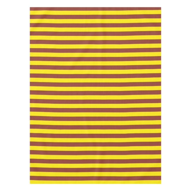 Yellow and Brown Stripes Design Tablecloth (Front)